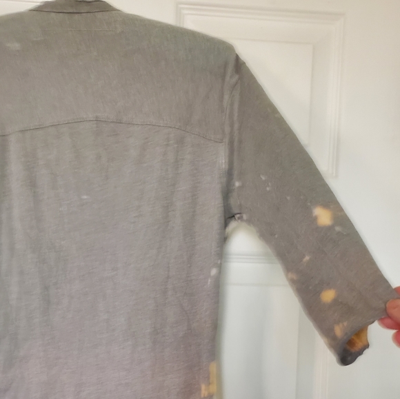 NWT Raquel Allegra Gray and Yellow Long Sleeve Top - Picture 3 of 11